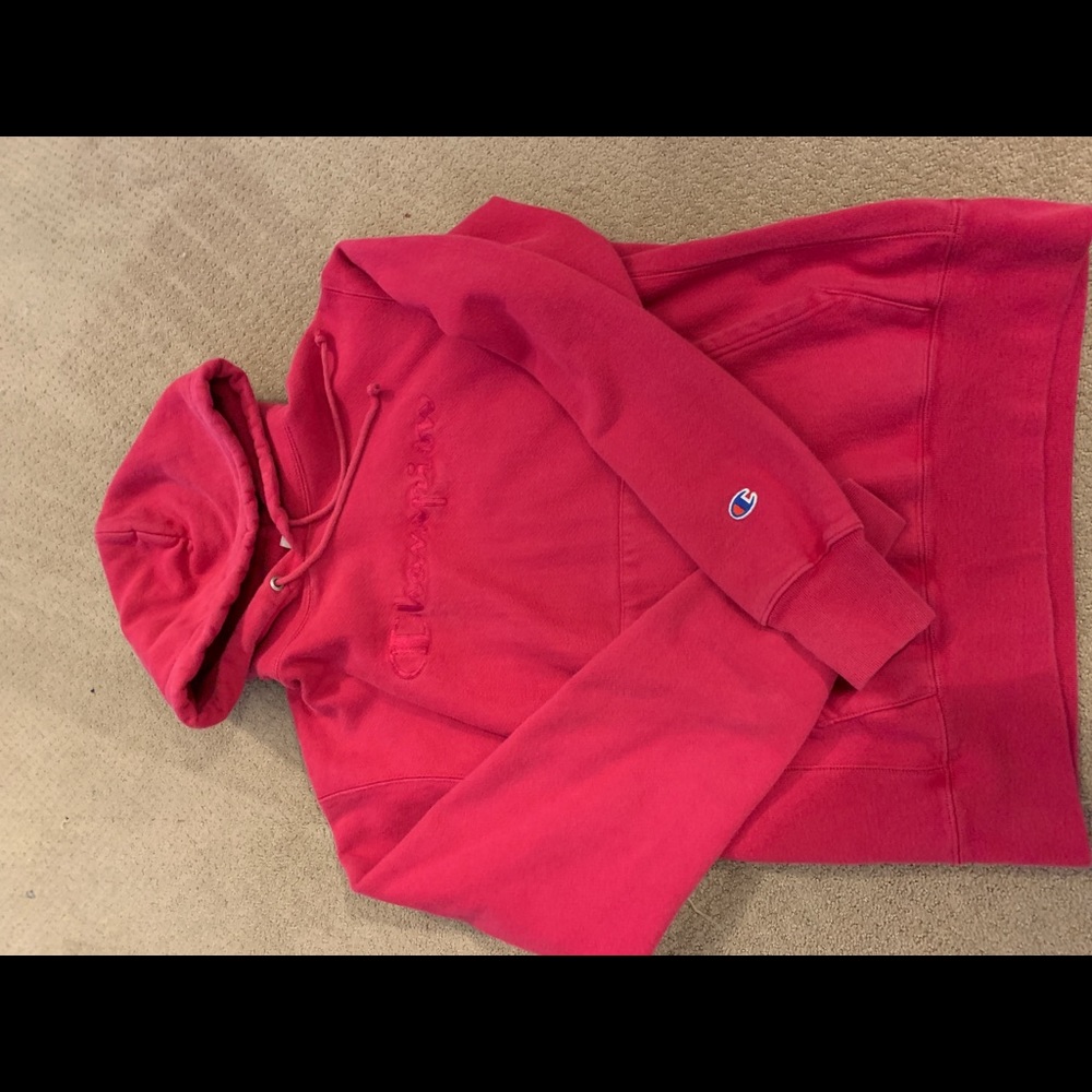 Red champion hoodie